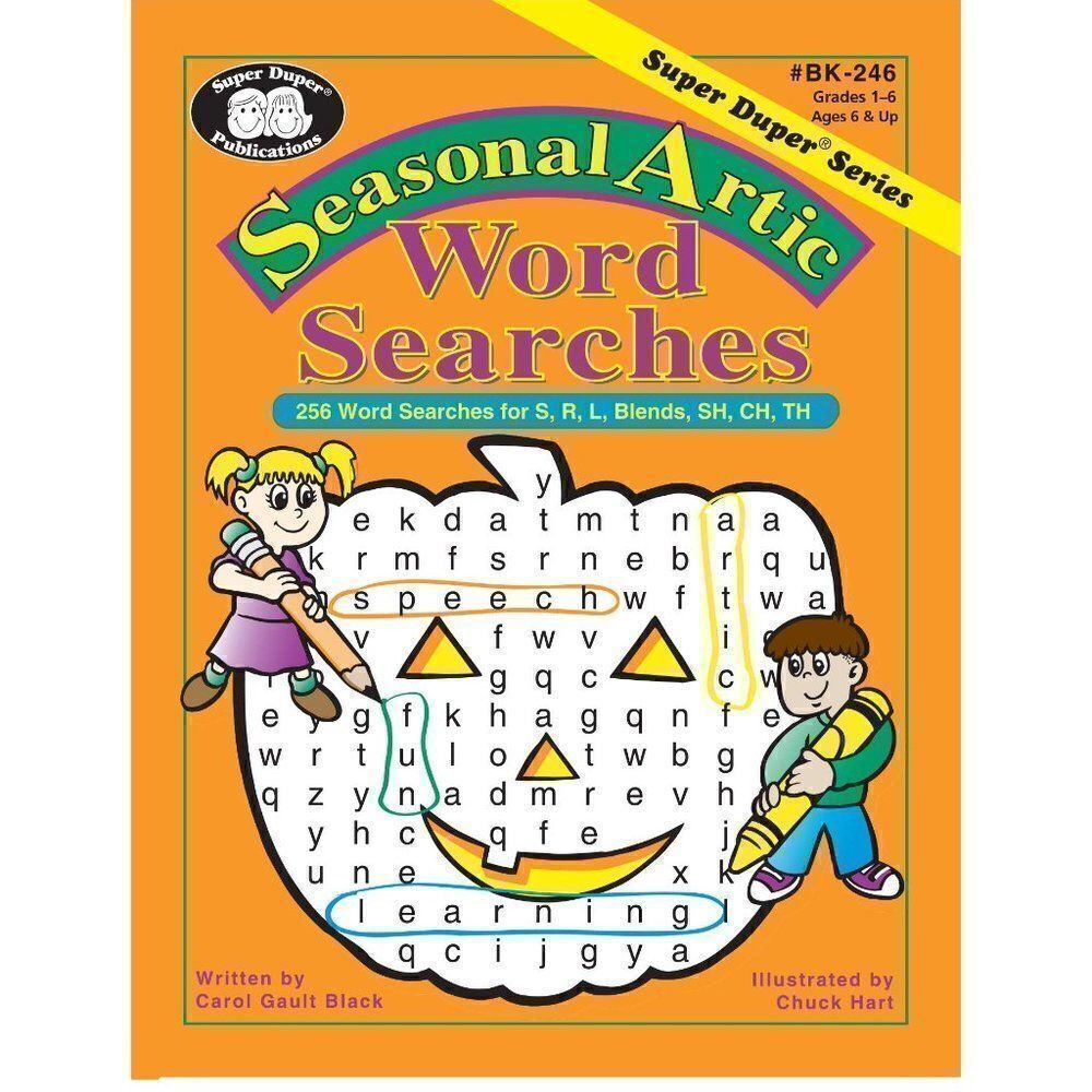 Seasonal Artic Word Search Activity Sheets: for S, R, L, Blends, SH, CH, TH